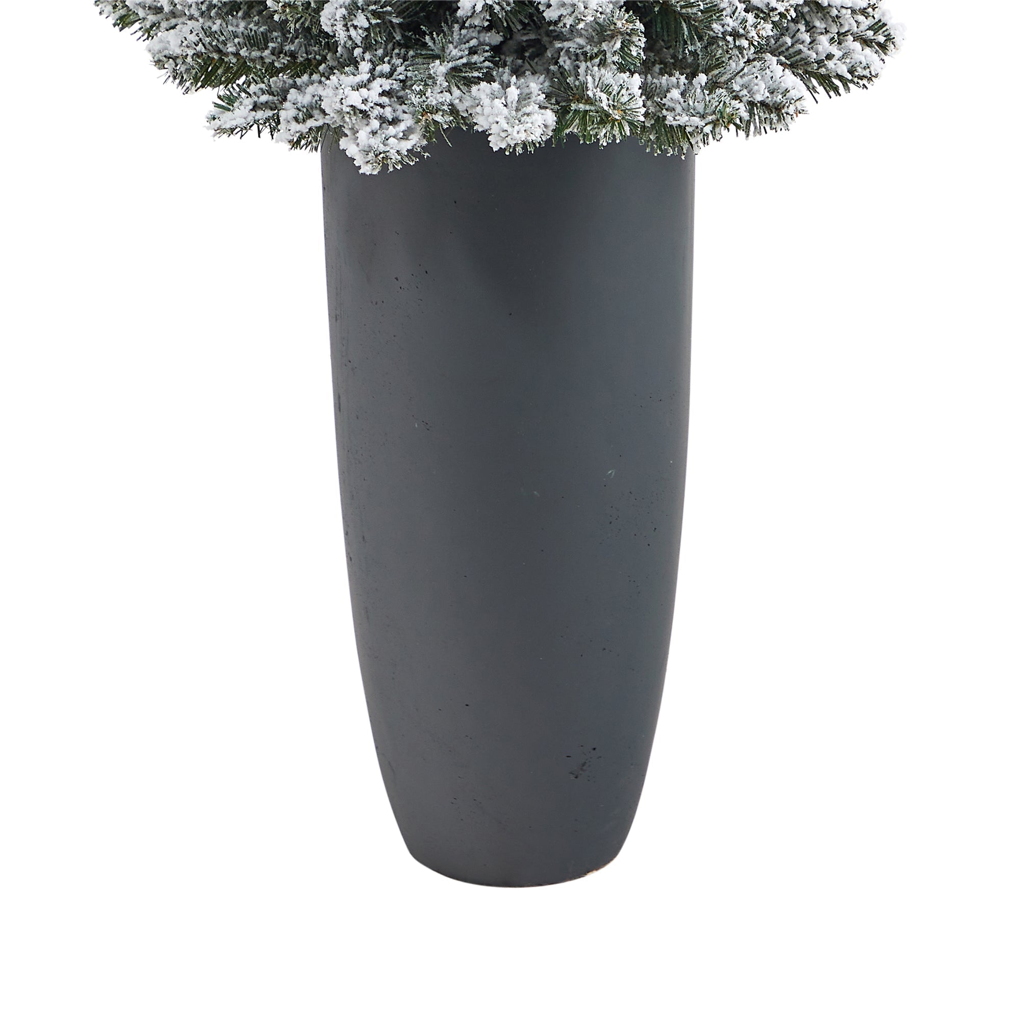 56' Flocked Pencil Artificial Christmas Tree w/ 100 Clear Lights & 216 Bendable