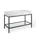 Kingsley 50" Black Stainless Steel Bathroom Vanity by Modway