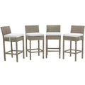 Conduit Outdoor Patio Wicker Rattan Bar Stool Set of 4 by Modway