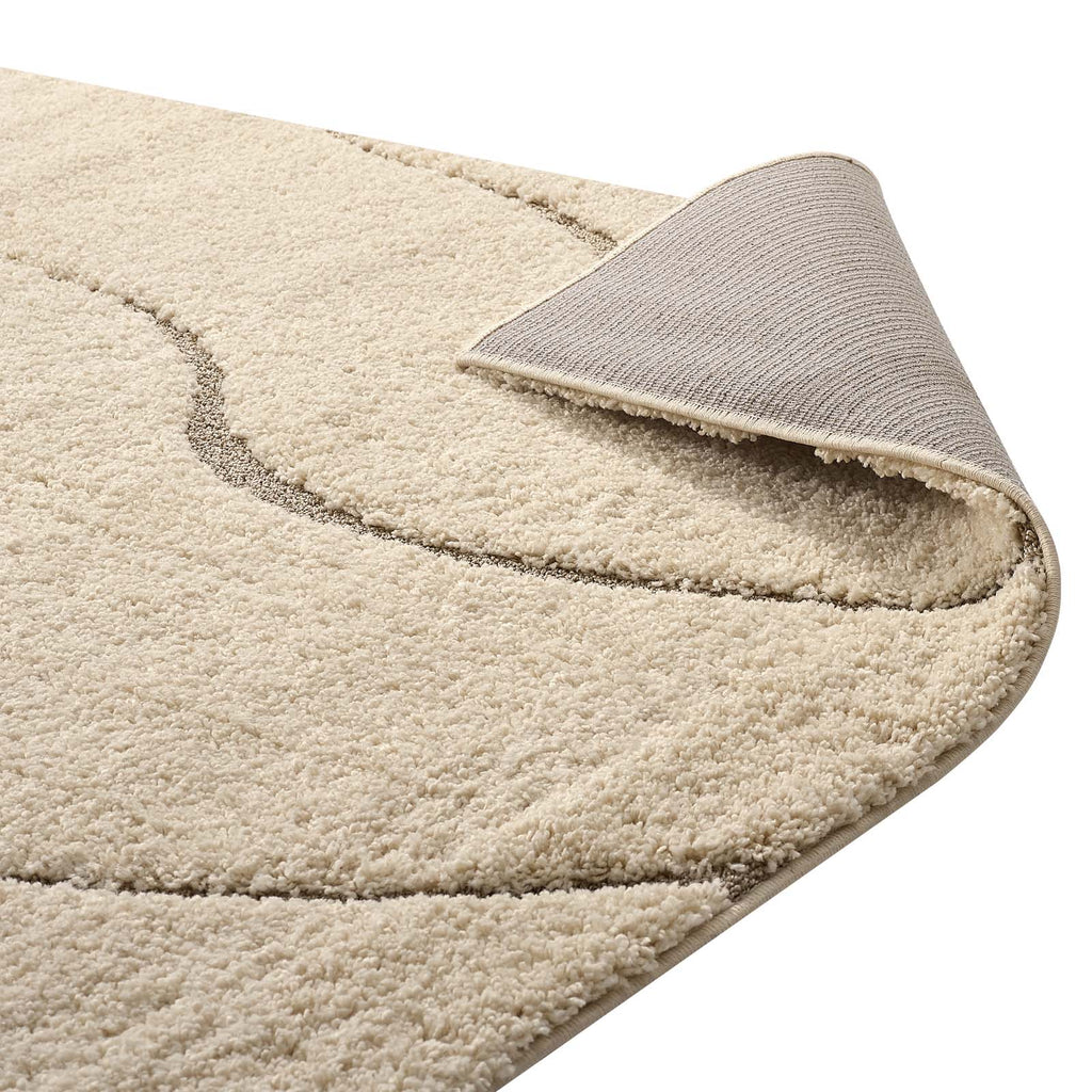 Jubilant Abound Abstract Swirl Shag 5x8 Area Rug by Modway