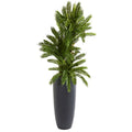 4.5' Triple Cycas Artificial Plant in Gray Planter