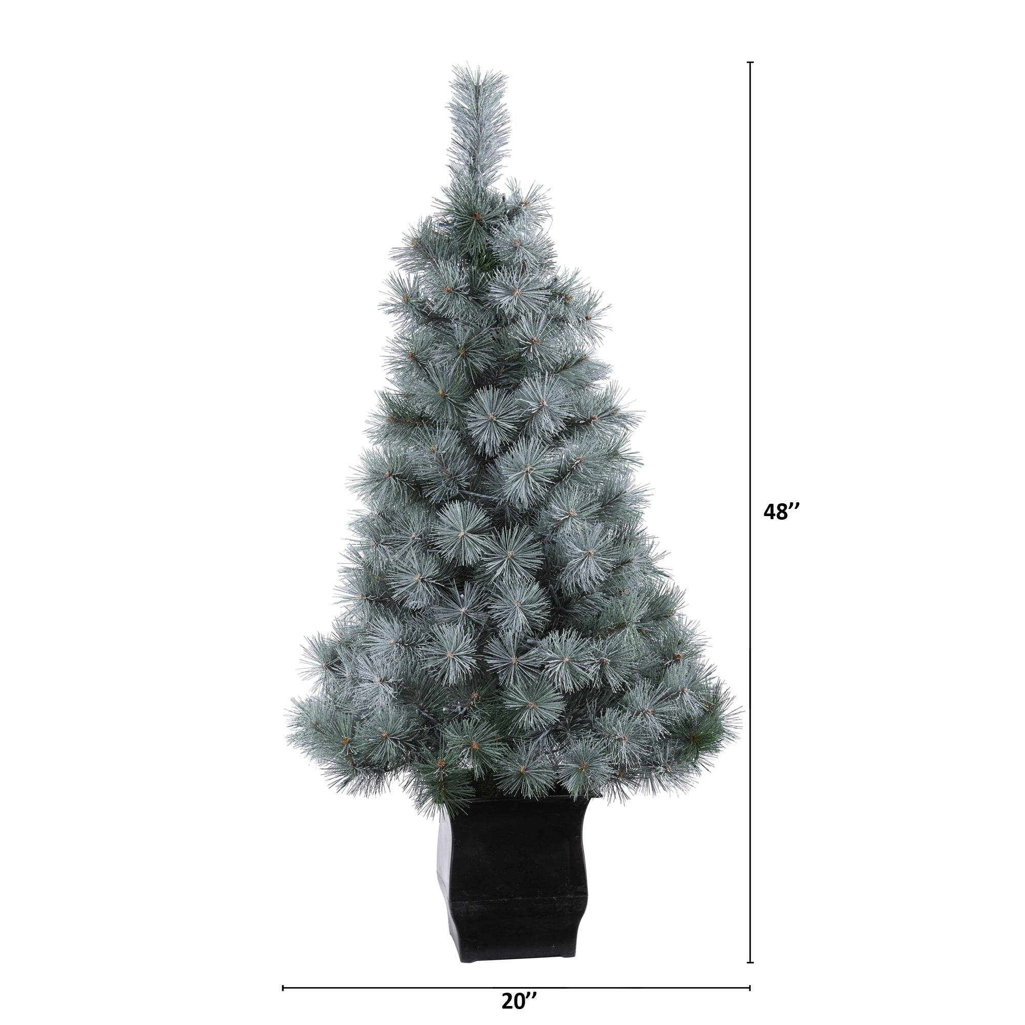 4' Snowy Mountain Pine Artificial Christmas Tree w 150 LED Lights