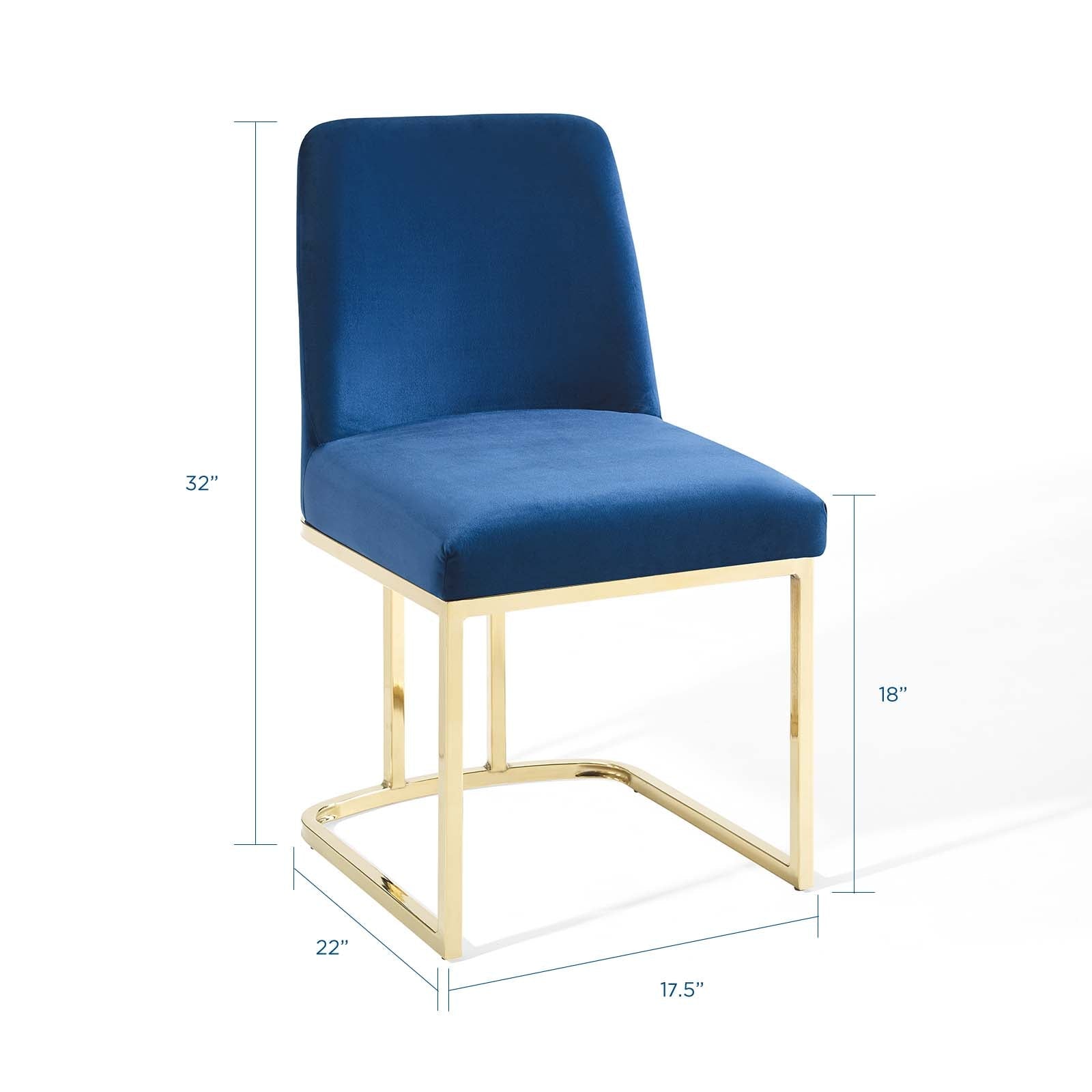 Amplify Sled Base Performance Velvet Dining Chairs Set of 2 by Modway