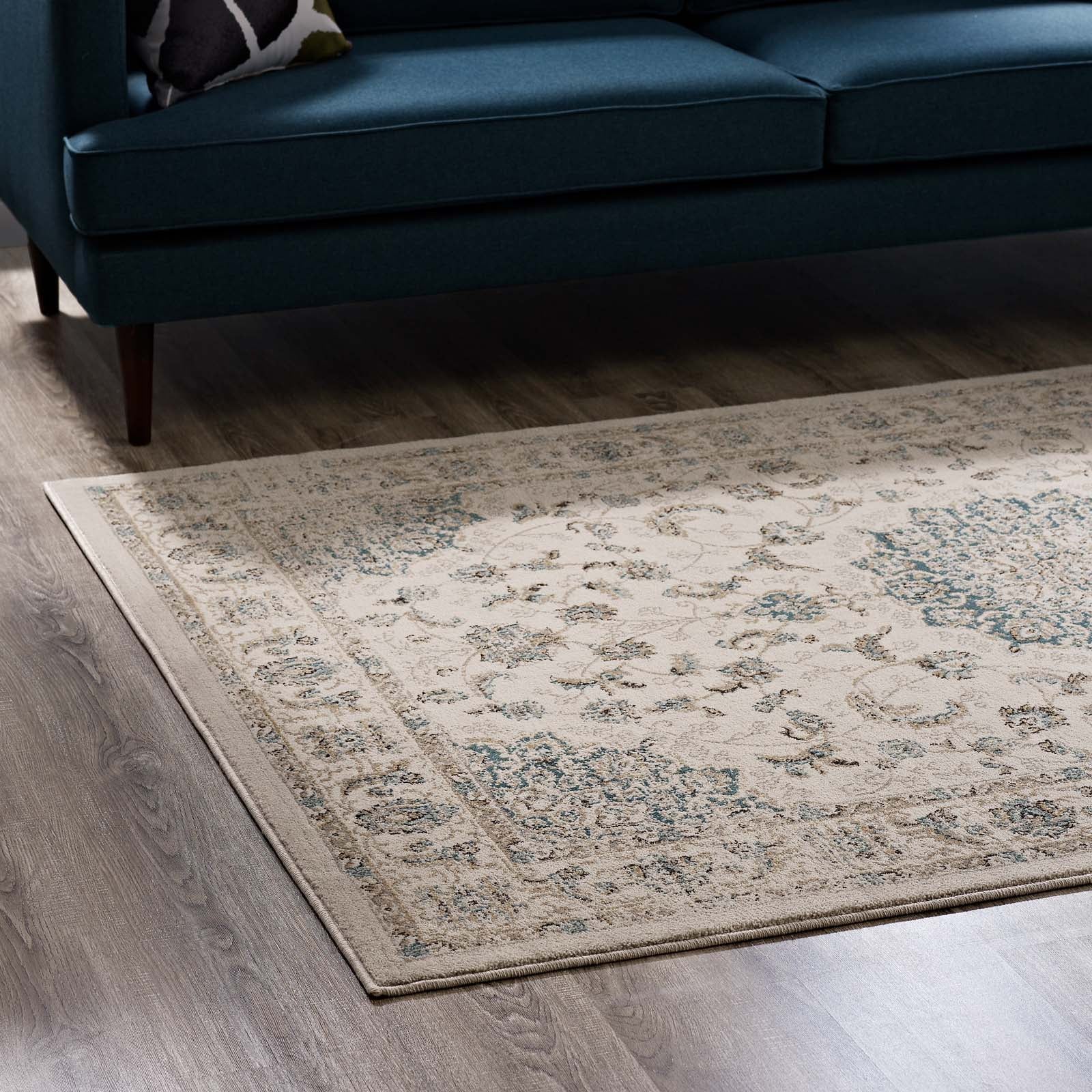 Atara Distressed Vintage Medallion 5x8 Area Rug by Modway
