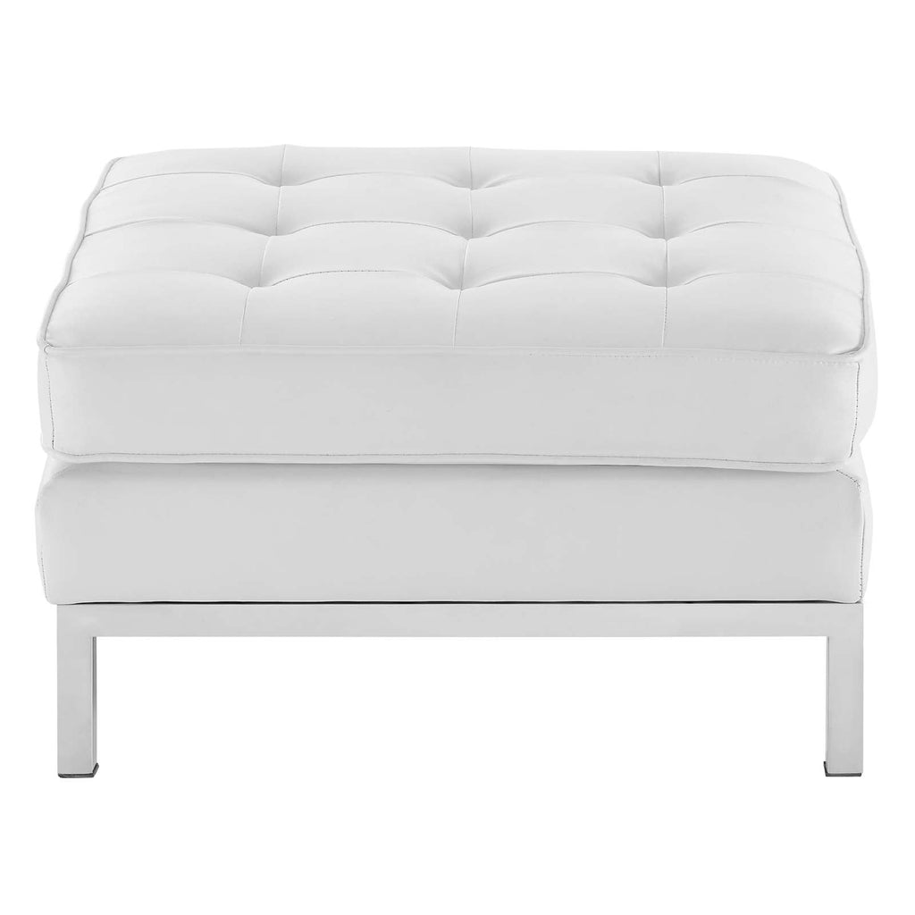 Loft Tufted Vegan Leather Ottoman by Modway