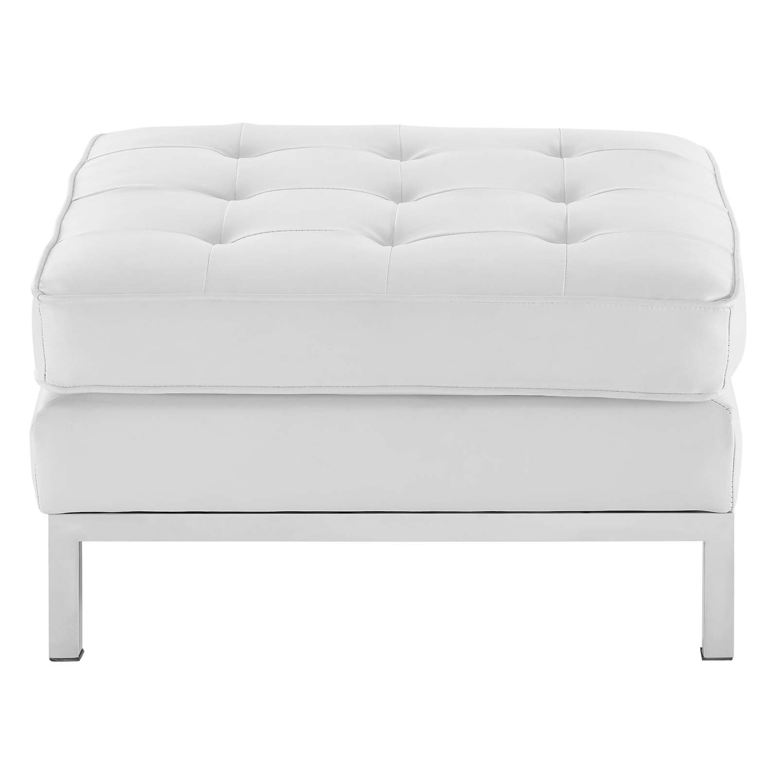 Loft Tufted Vegan Leather Ottoman by Modway