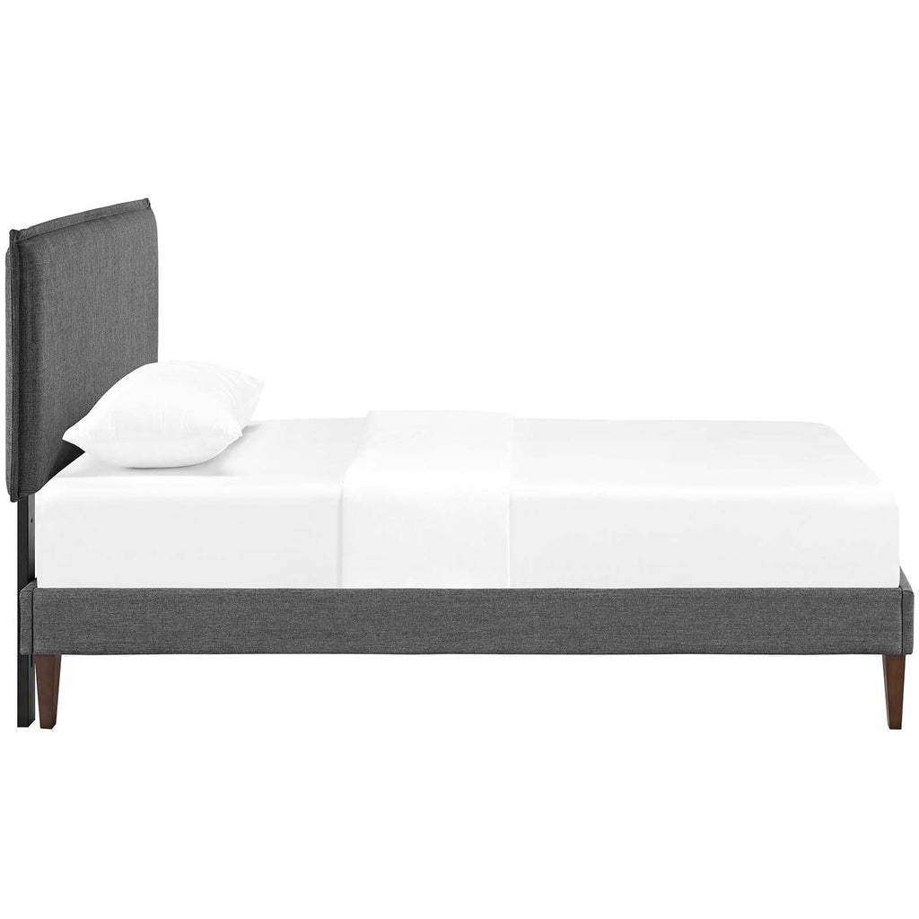 Amaris Fabric Twin Platform Bed with Squared Tapered Legs by Modway