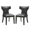 Curve Vinyl Dining Chair Set of 2 by Modway