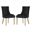 Pose Performance Velvet Dining Chair Set of 2 in Black