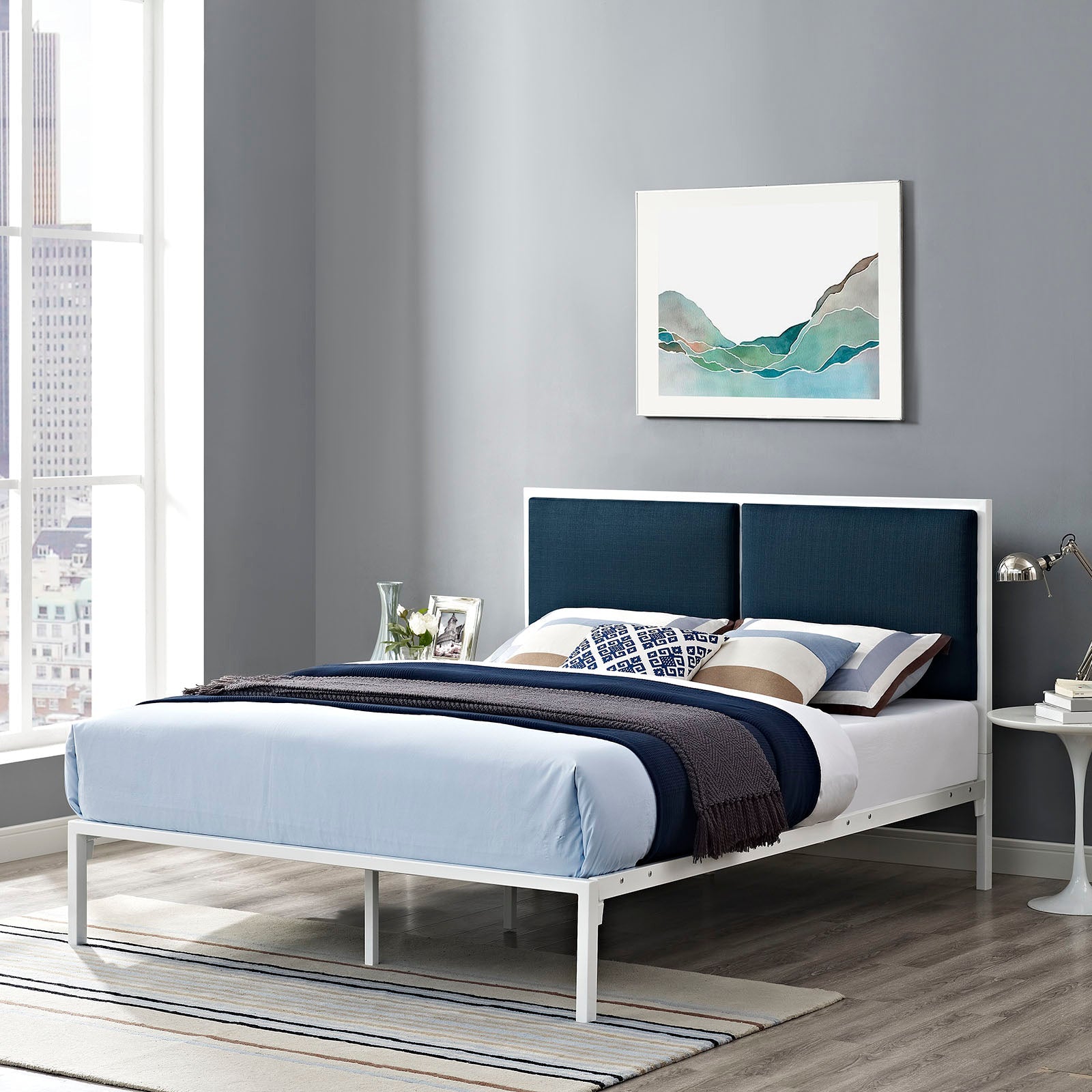 Della Fabric King Bed by Modway