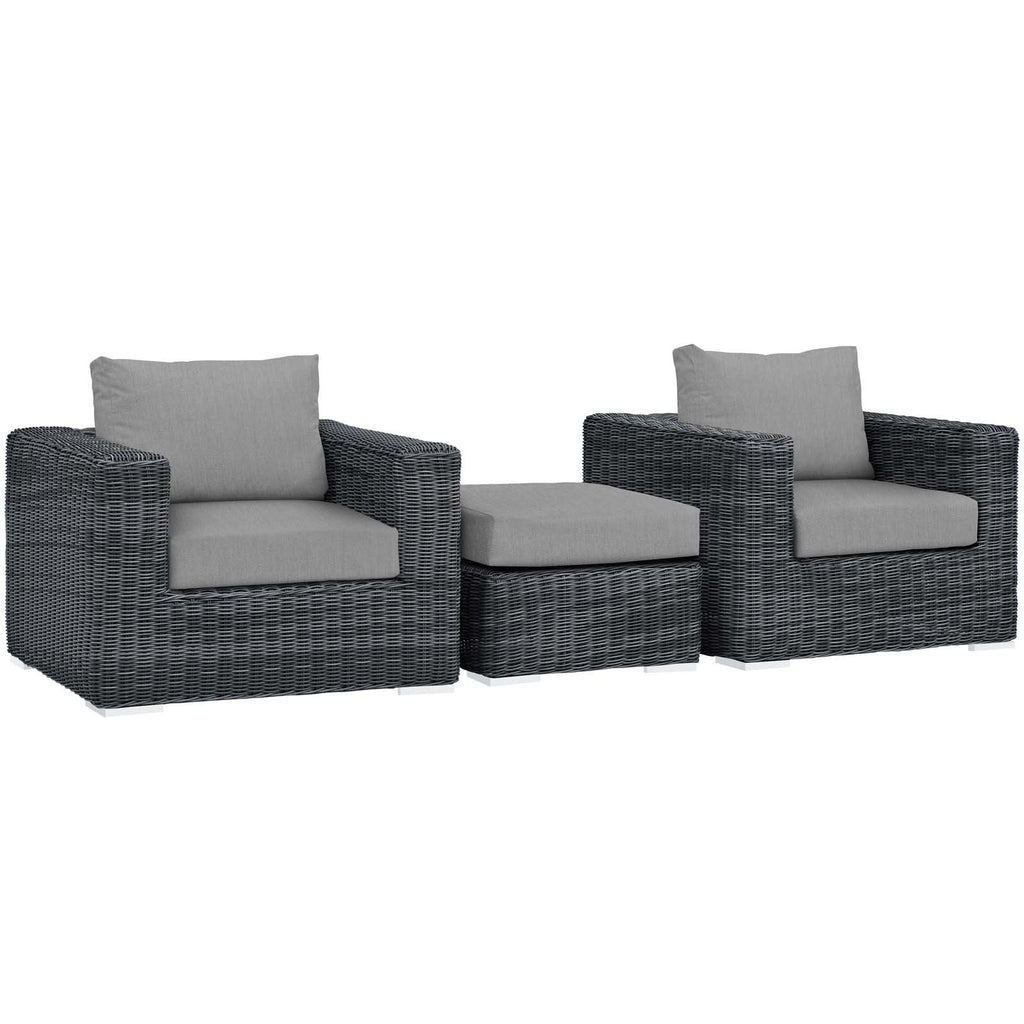 Summon 3 Piece Outdoor Patio Sunbrella¨ Sectional Set by Modway
