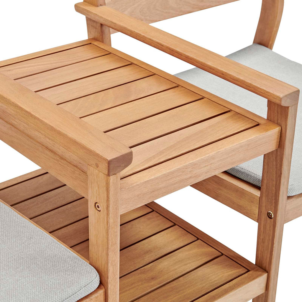 Viewscape Outdoor Patio Ash Wood Jack and Jill Chair Set by Modway