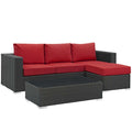 Sojourn 3 Piece Outdoor Patio Sunbrella¨ Sectional Set by Modway