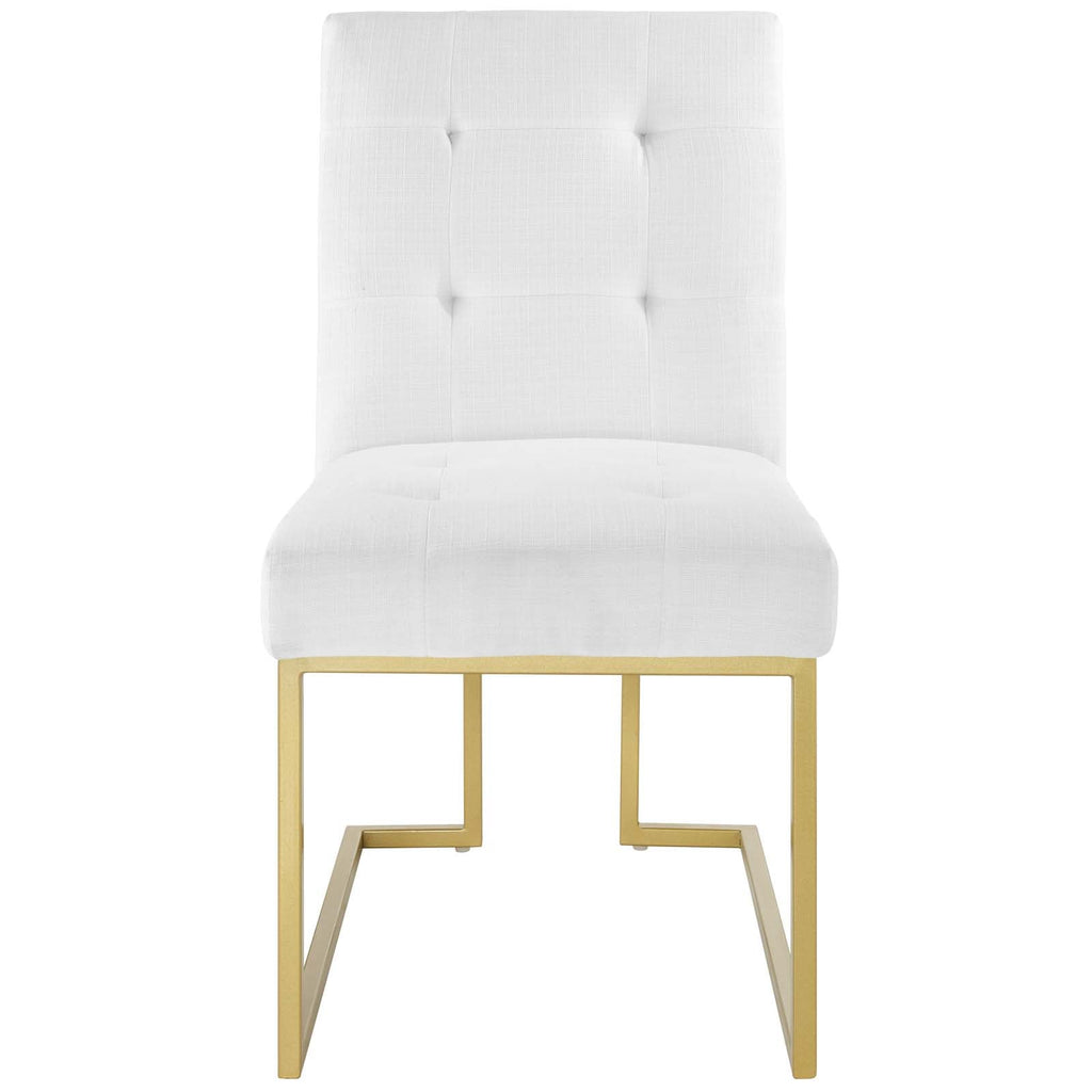 Privy Gold Stainless Steel Upholstered Fabric Dining Accent Chair by Modway