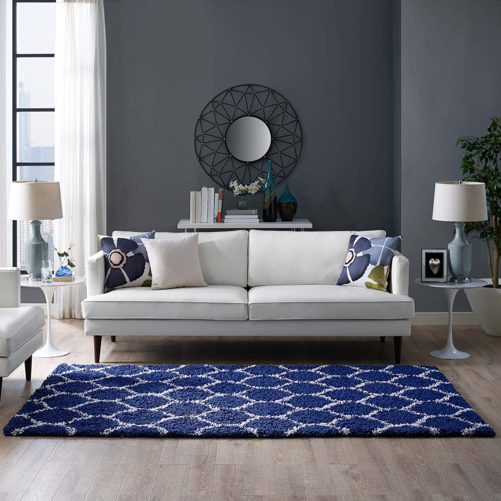 Solvea Moroccan Trellis 5x8 Shag Area Rug by Modway