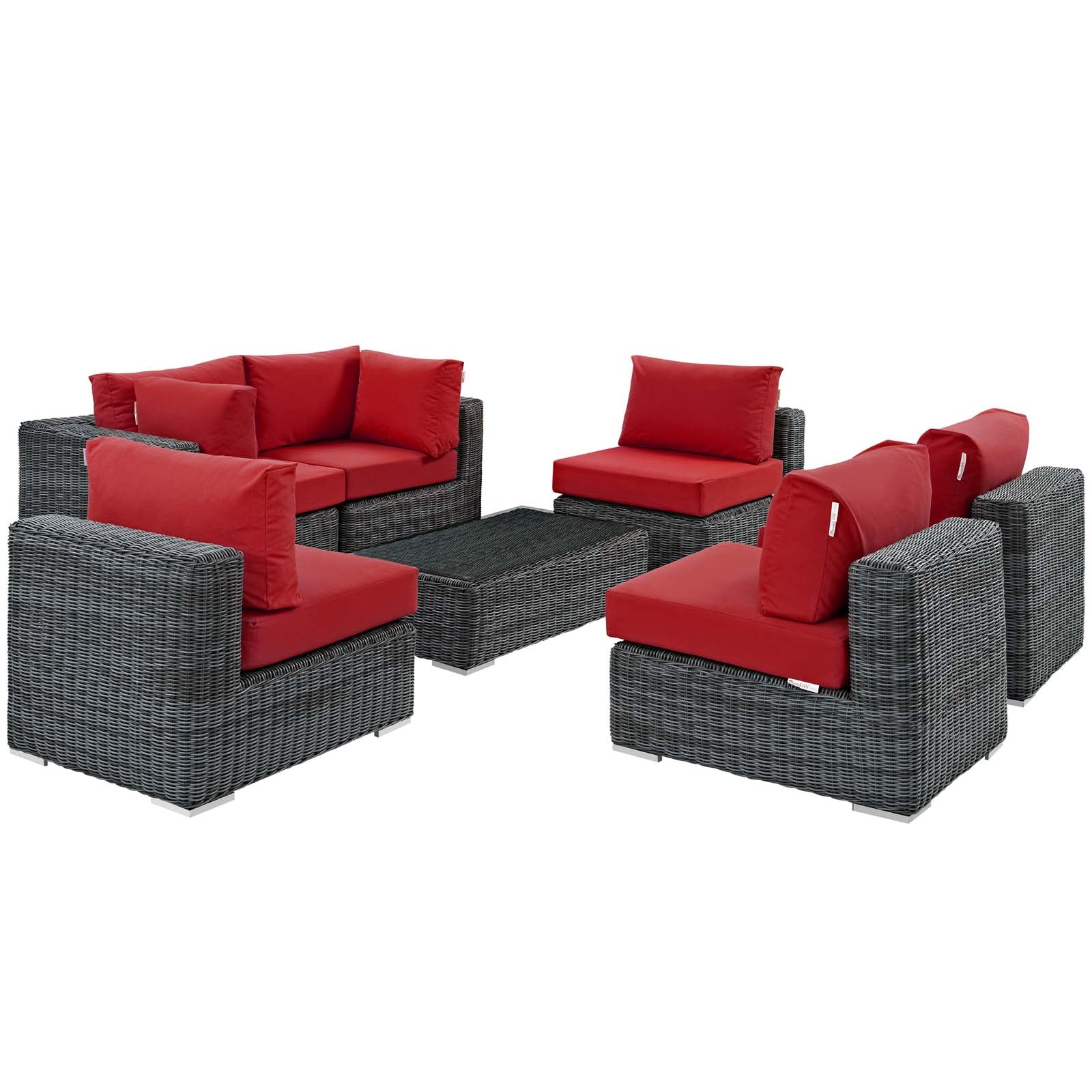 Summon 7 Piece Outdoor Patio Sunbrella¨ Sectional Set by Modway