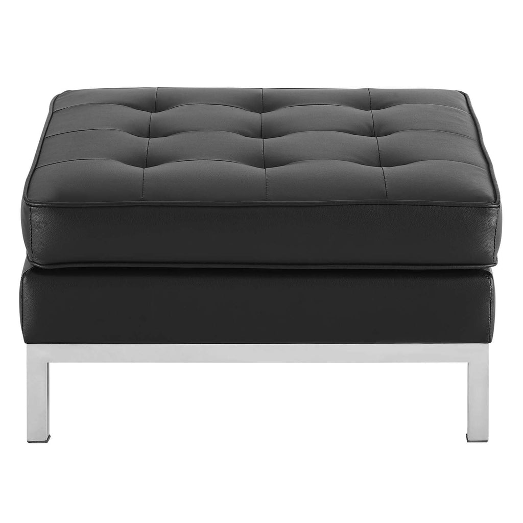 Loft Tufted Vegan Leather Ottoman by Modway