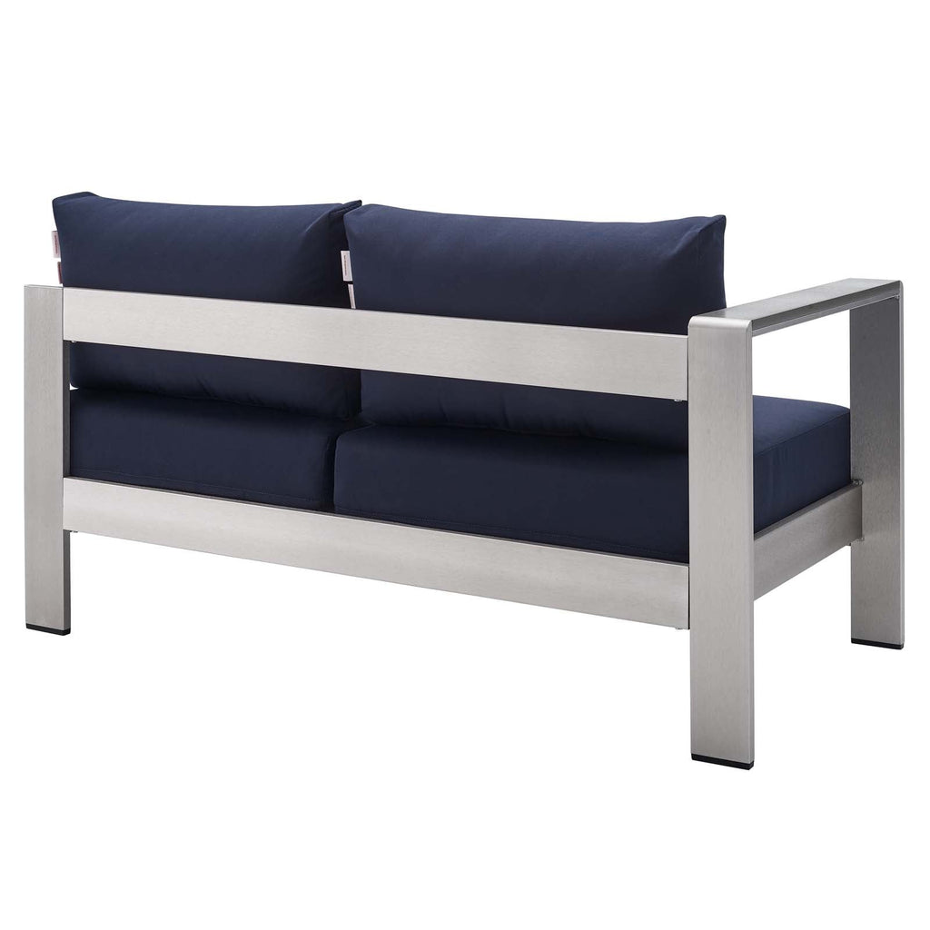Shore Sunbrella¨ Fabric Aluminum Outdoor Patio Left-Arm Loveseat by Modway