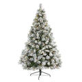 7' Flocked Oregon Pine Artificial Christmas Tree with 400 Clear Lights