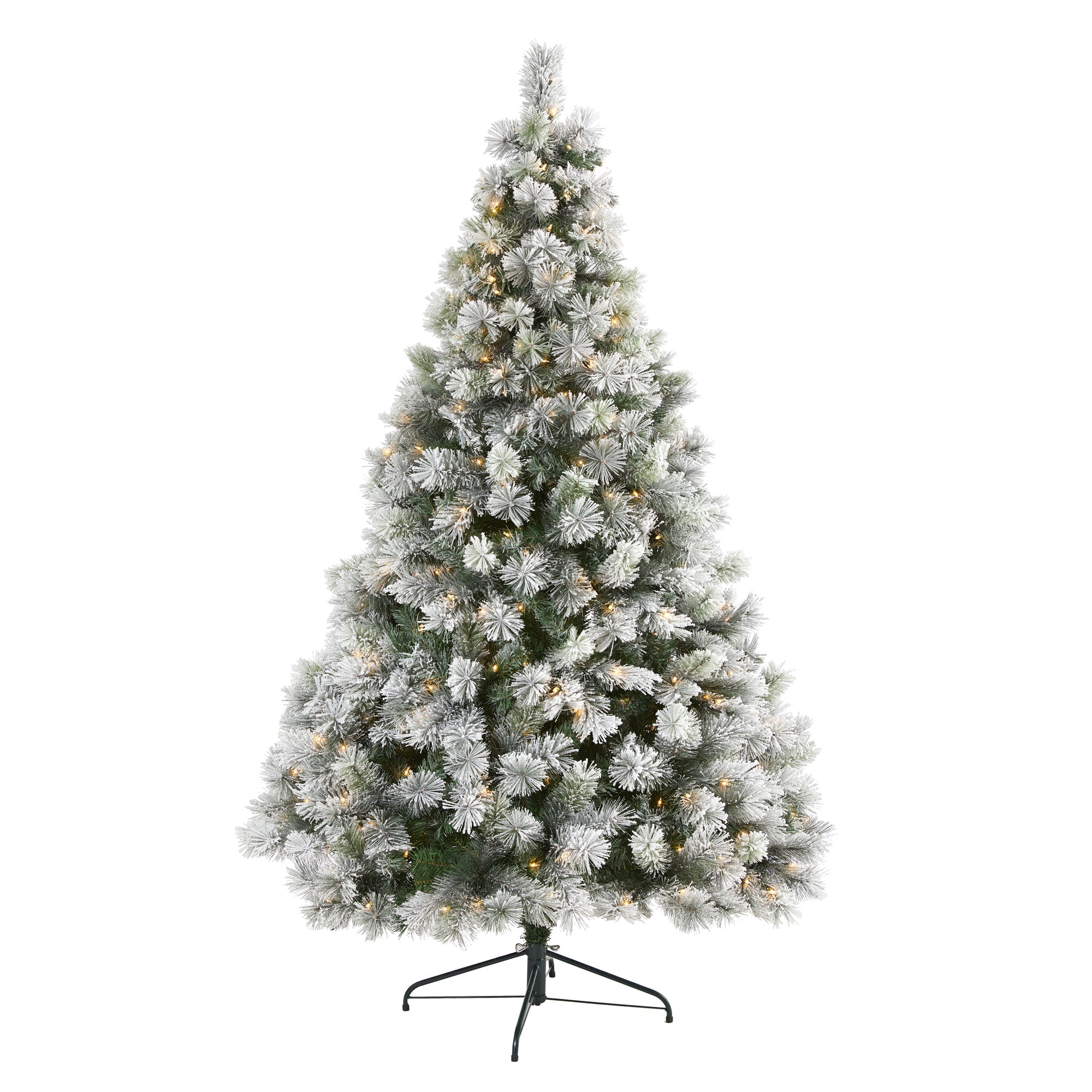 7' Flocked Oregon Pine Artificial Christmas Tree with 400 Clear Lights