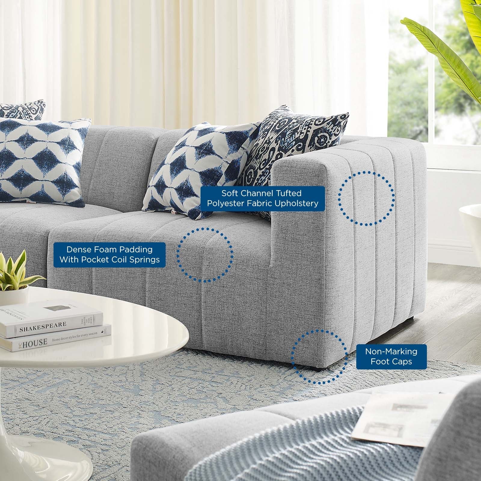 Bartlett 2-Piece Upholstered Fabric Loveseat by Modway