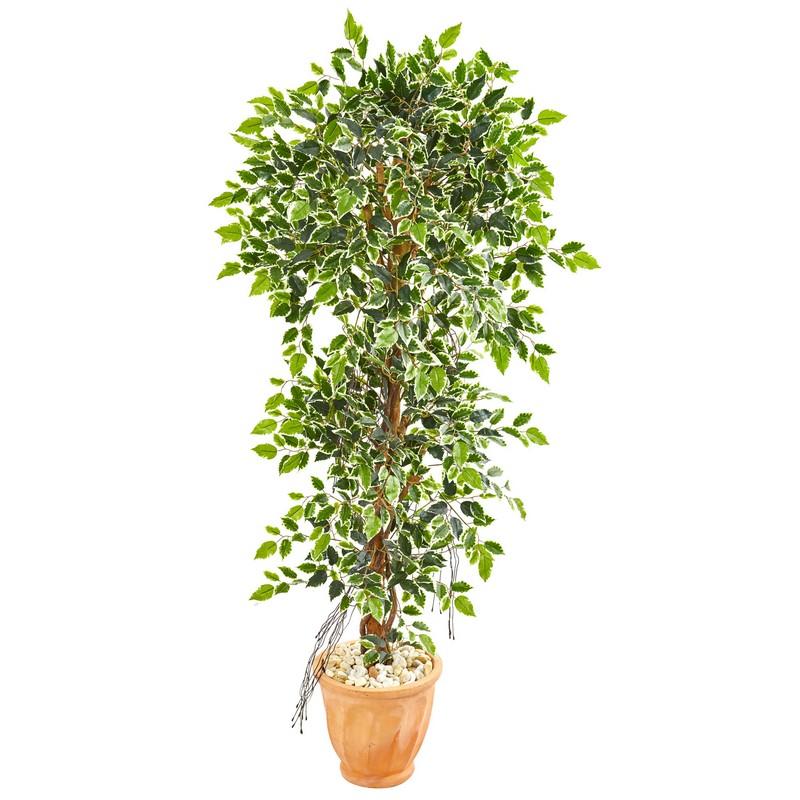 64"  Elegant Ficus Artificial Tree in Terra Cotta Planter