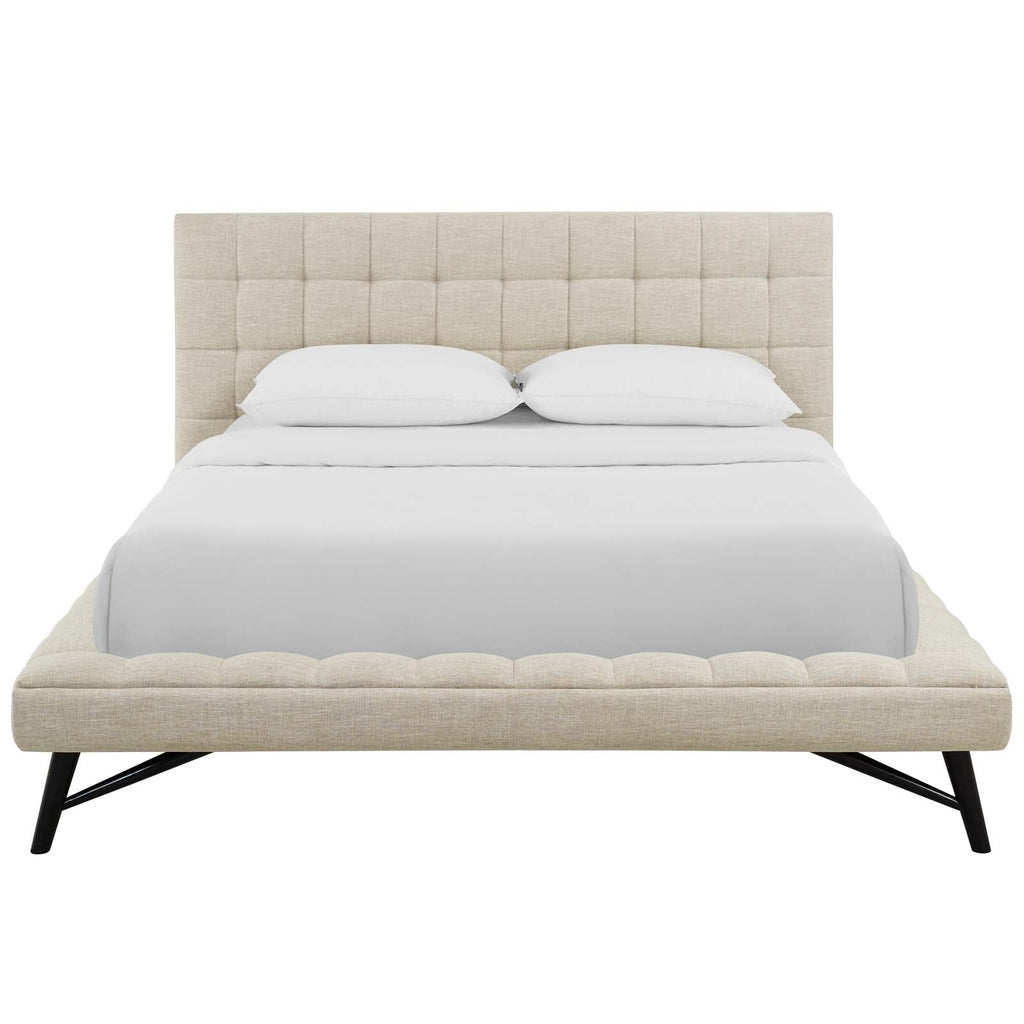 Julia Biscuit Tufted Upholstered Fabric Queen Platform Bed by Modway