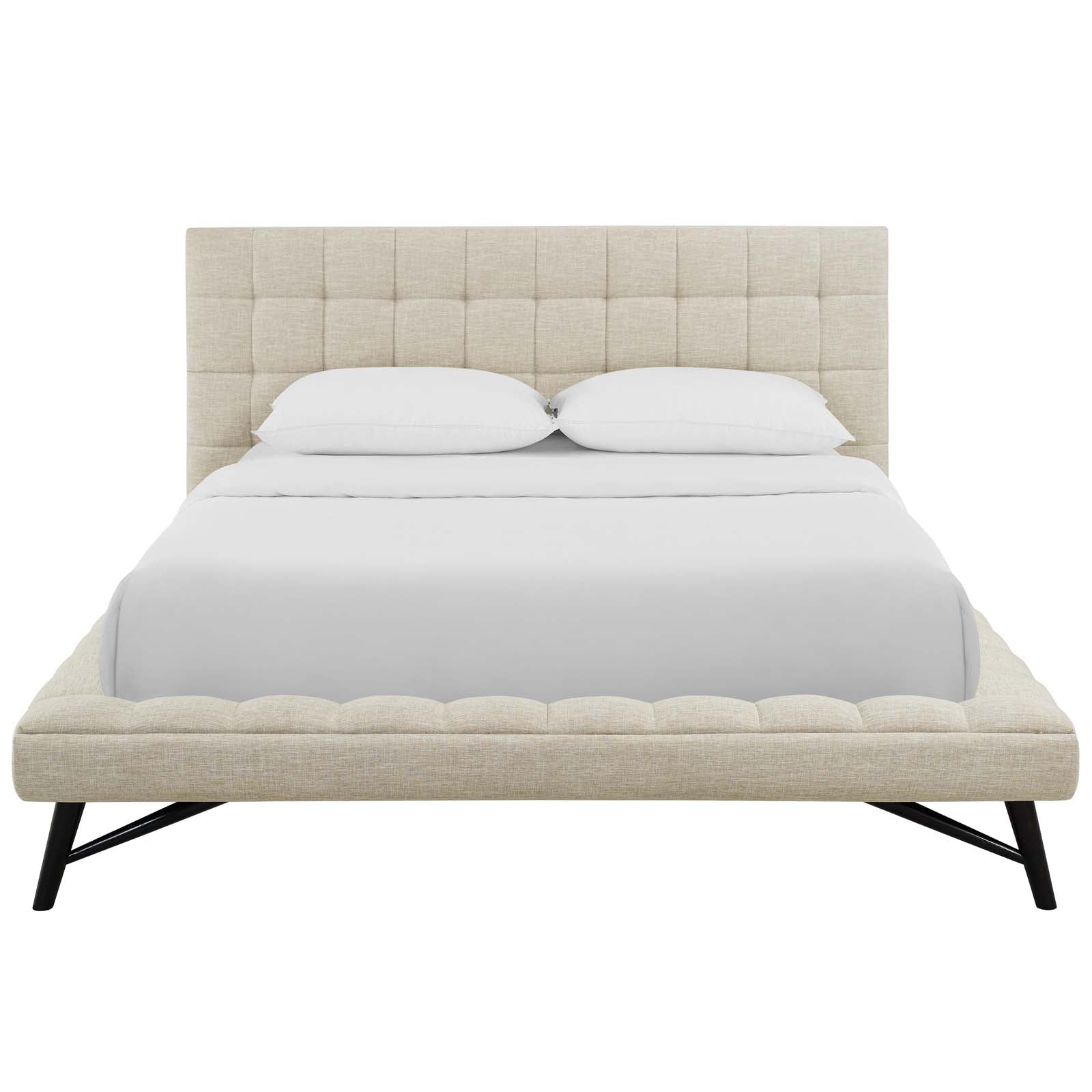 Julia Biscuit Tufted Upholstered Fabric Queen Platform Bed by Modway