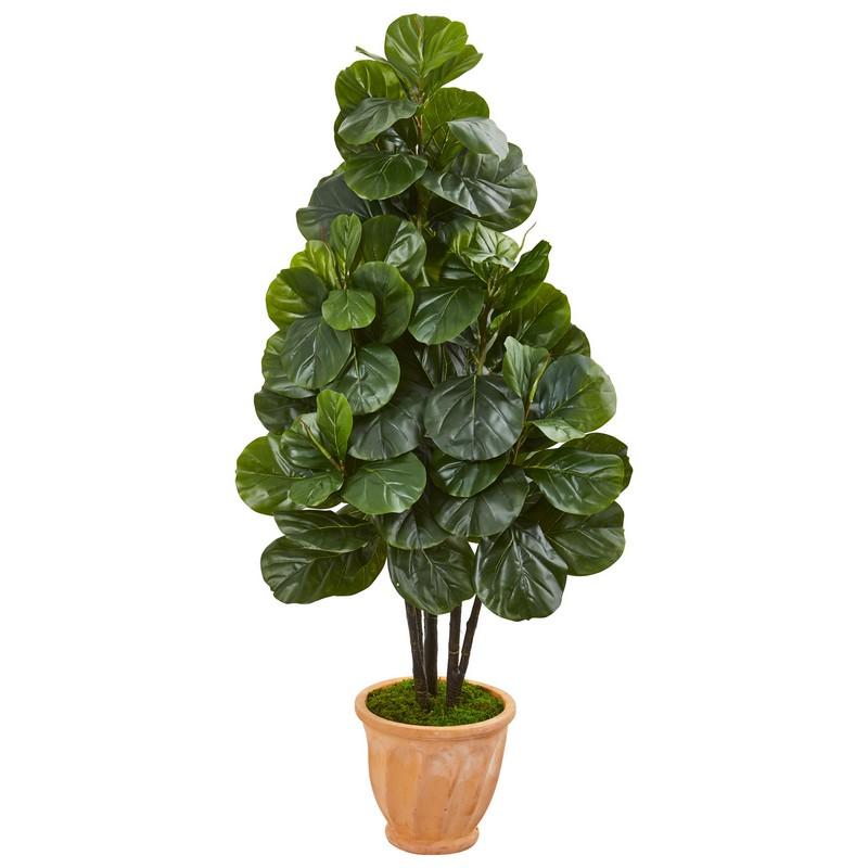 58"  Fiddle Leaf Fig Artificial Tree in Terra Cotta Planter