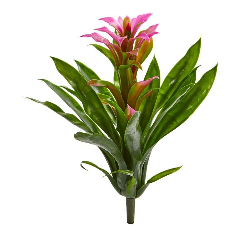 15"  Bromeliad Artificial Flower (Set of 4)