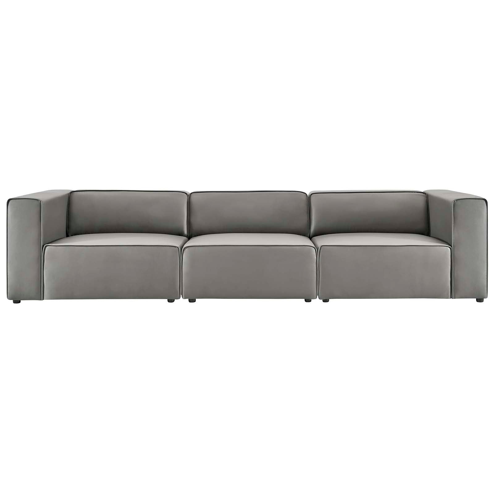 Mingle 3-Piece Vegan Leather Sectional Sofa by Modway