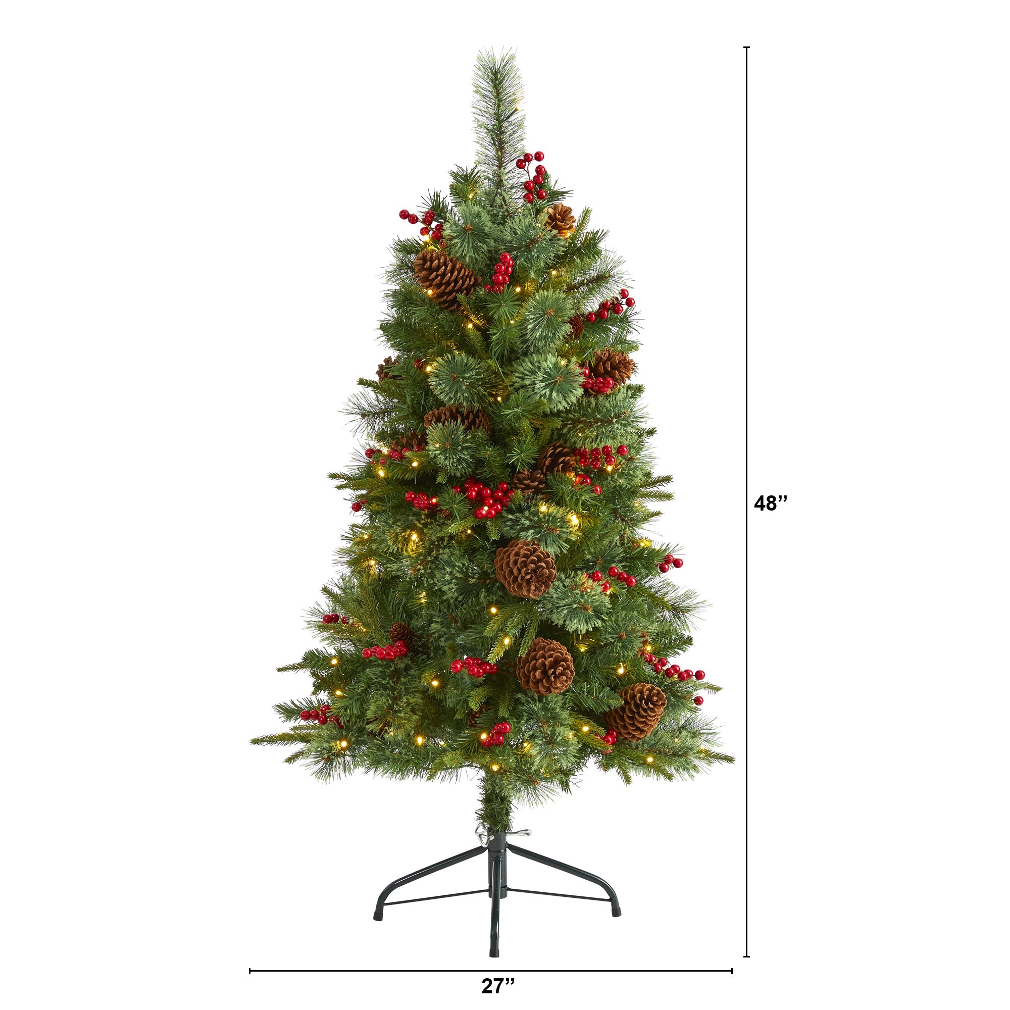 4' Norway Mixed Pine Artificial Christmas Tree w/ 150 Clear LED Lights