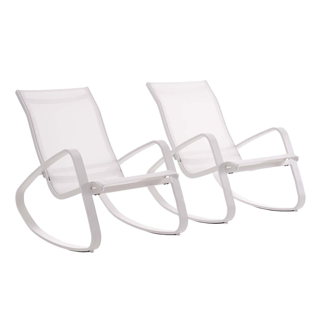 Traveler Outdoor Patio Mesh Sling Rocking Lounge Chair Set of 2 by Modway