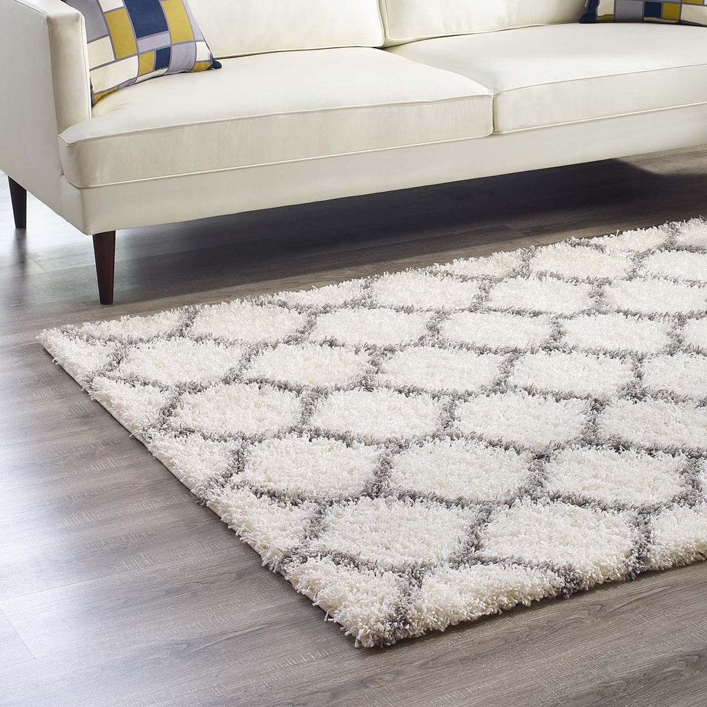 Solvea Moroccan Trellis 5x8 Shag Area Rug by Modway