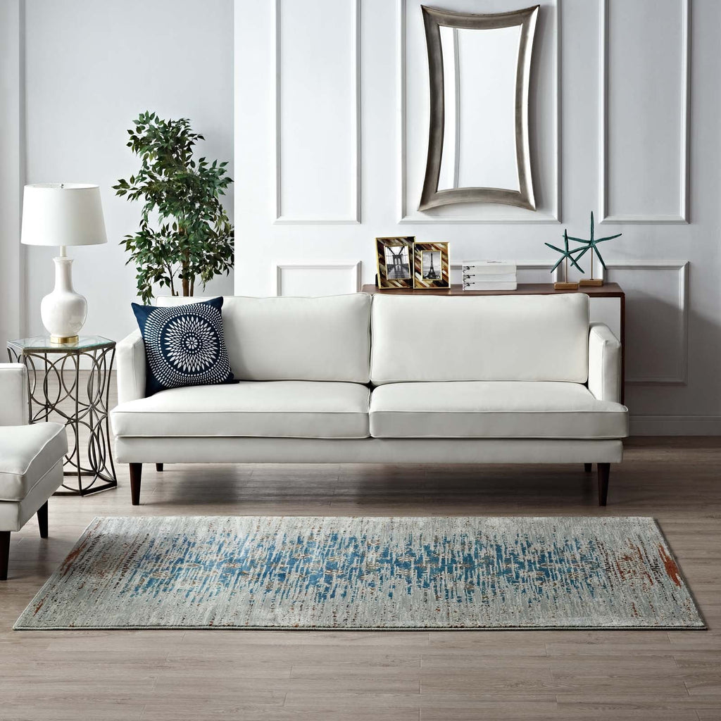 Hesper Distressed Contemporary Floral Lattice 8x10 Area Rug by Modway