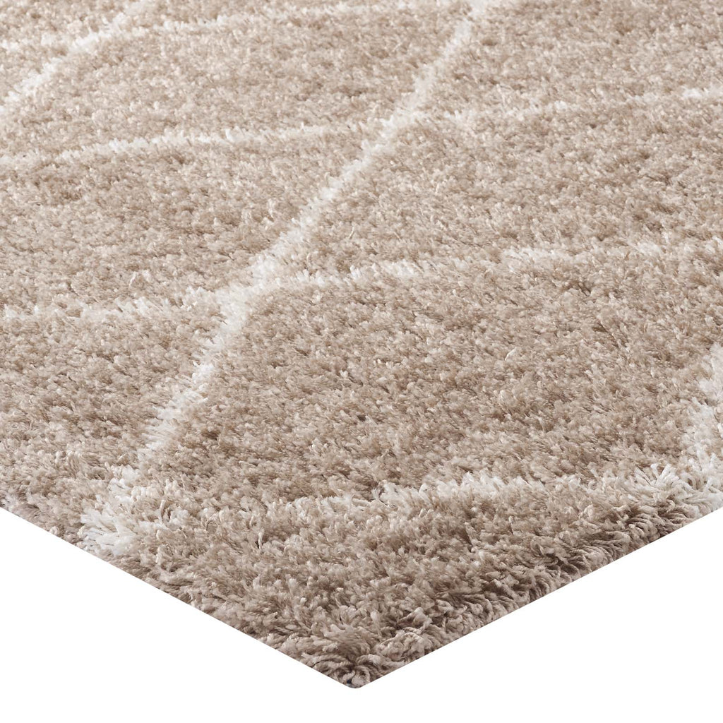 Toryn Diamond Lattice 5x8 Shag Area Rug by Modway