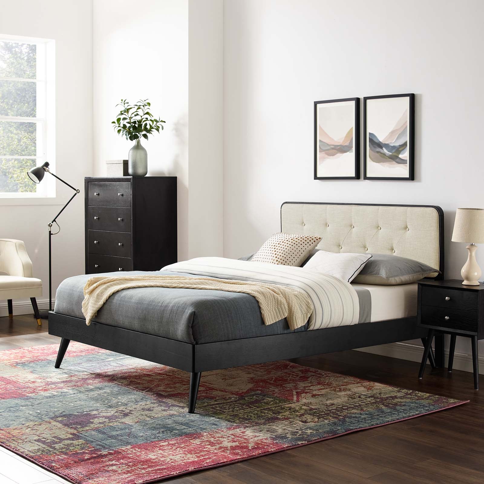 Bridgette Wood Full Platform Bed With Splayed Legs by Modway
