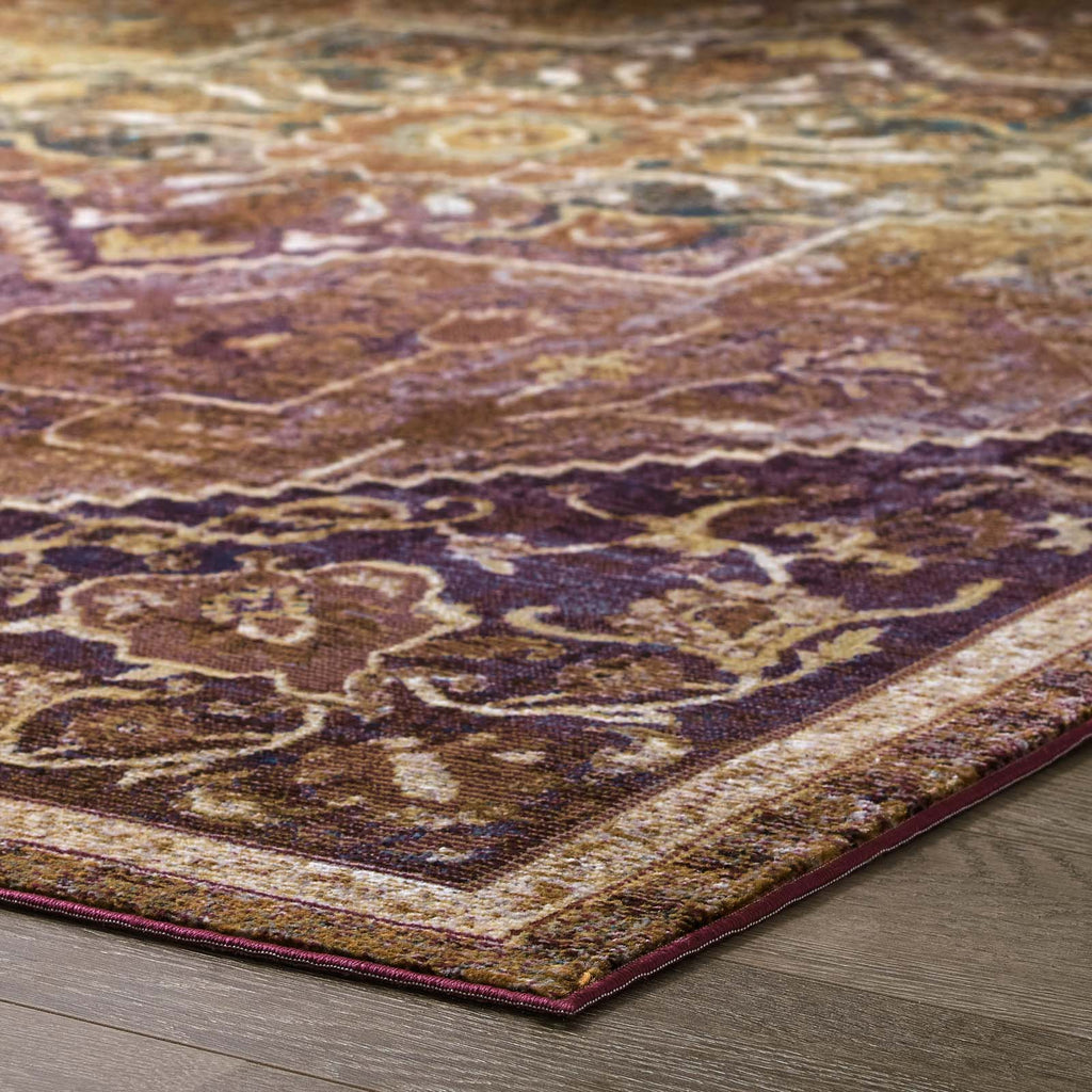 Success Kaede Transitional Distressed Vintage Floral Vintage Medallion 8x10 Area Rug by Modway