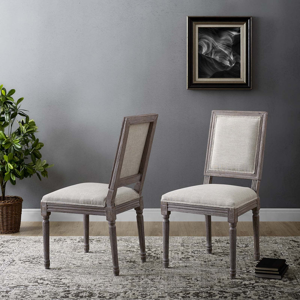Court Upholstered Fabric Dining Side Chair Set of 2 by Modway