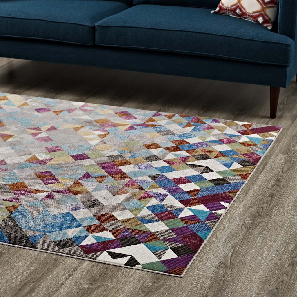 Lavendula Triangle Mosaic 4x6 Area Rug by Modway