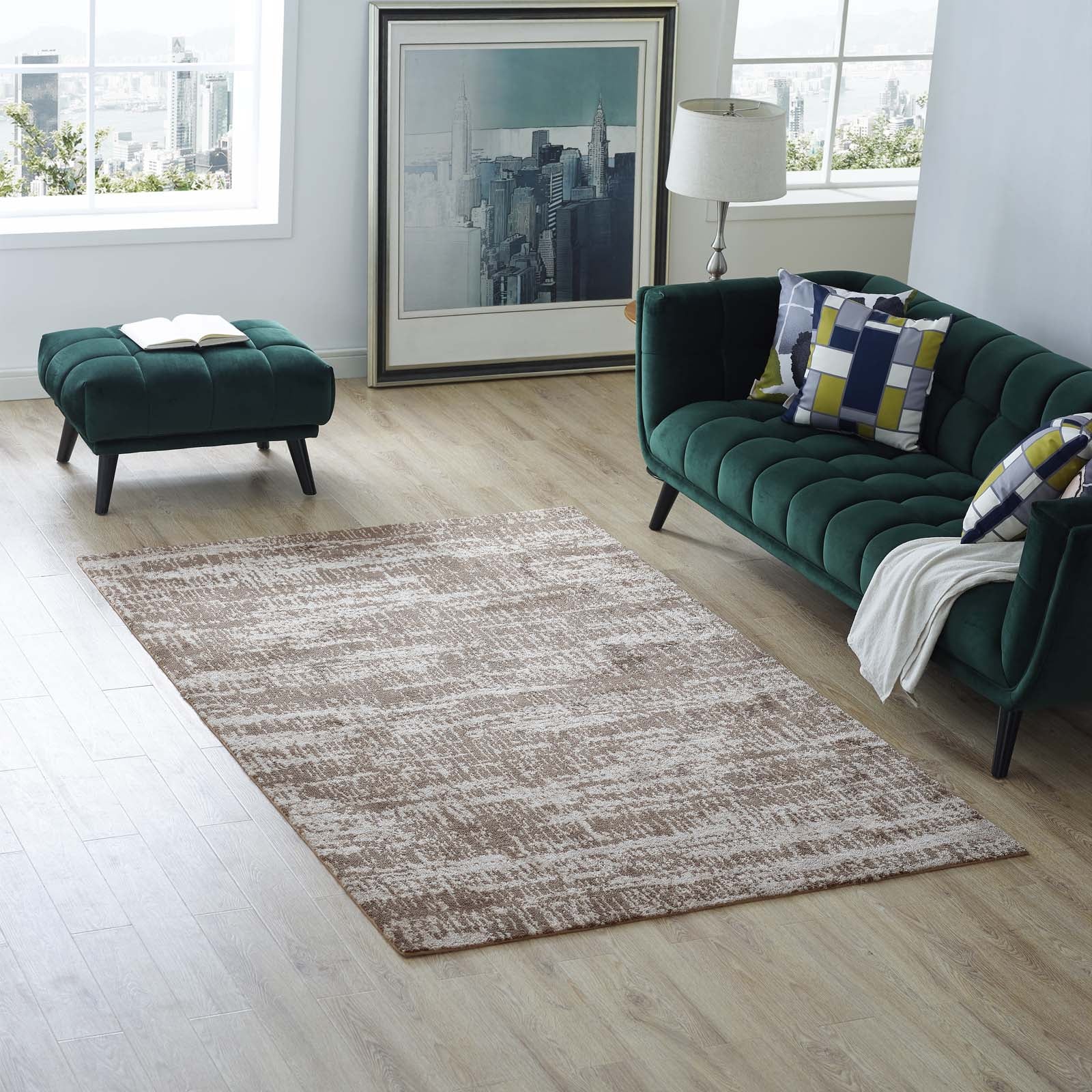 Darja Distressed Rustic Modern 5x8 Area Rug by Modway