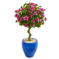 39"  Azalea Artificial Topiary Tree in Blue Planter