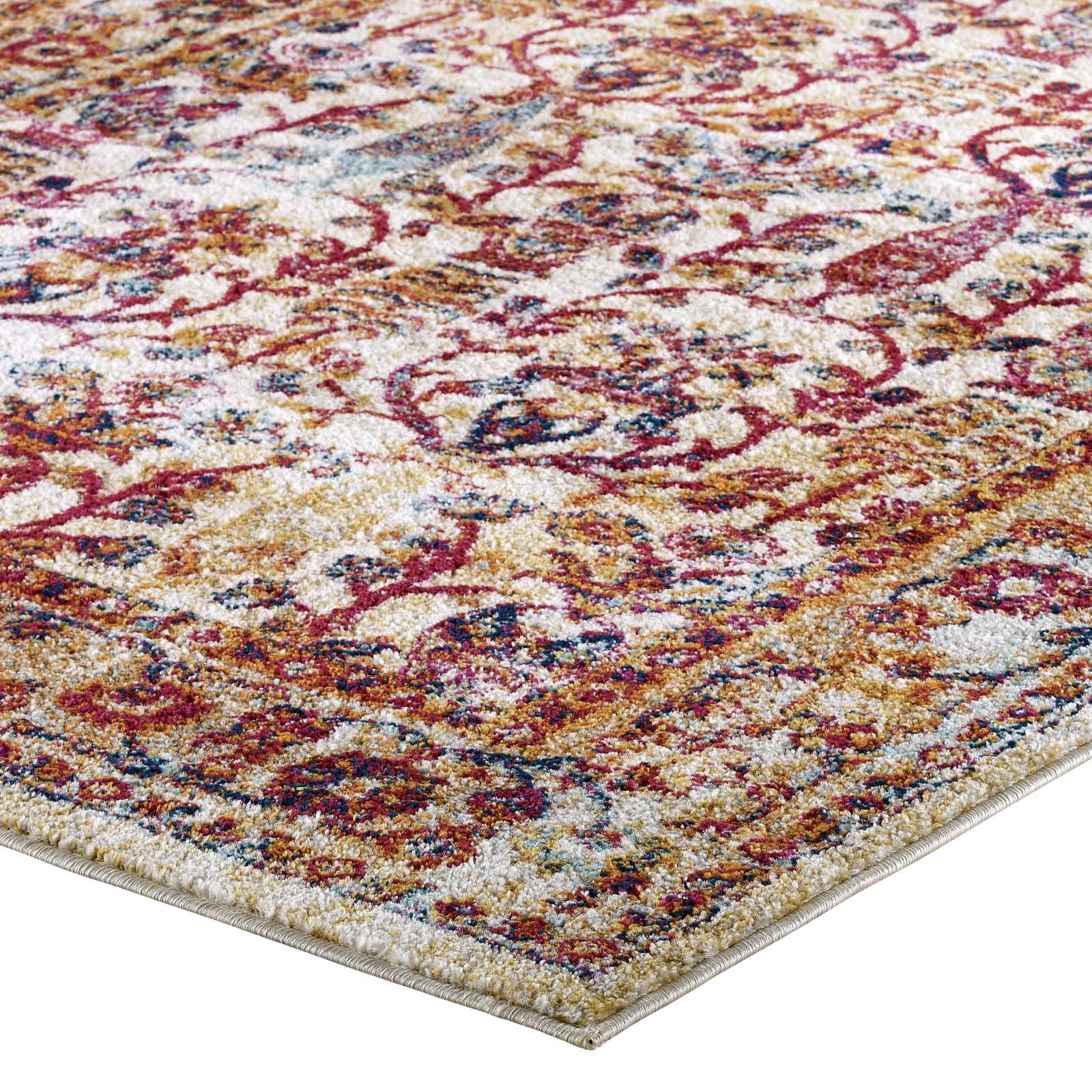 Entourage Jessa Distressed Vintage Floral Lattice 8x10 Area Rug by Modway