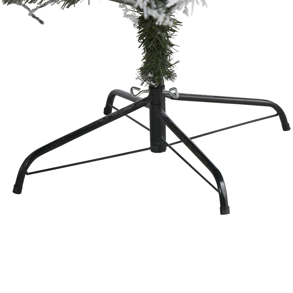 7' Flocked White River Mountain Pine Artificial Christmas Tree w/ Pinecones