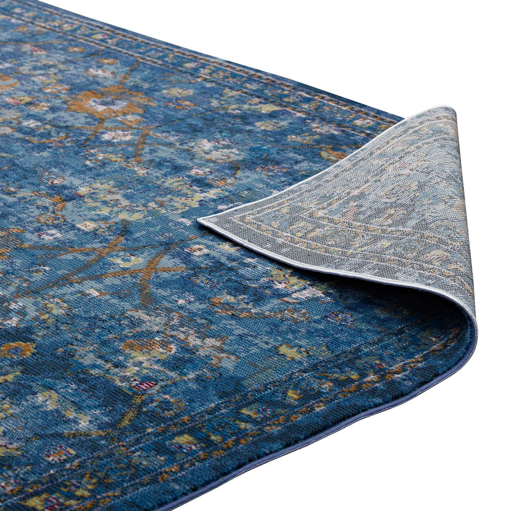 Minu Distressed Floral Lattice 4x6 Area Rug by Modway
