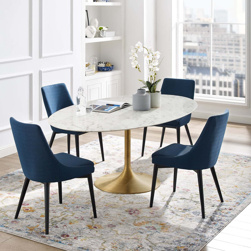Lippa 78" Oval Faux Marble Dining Table by Modway