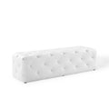 Amour 60" Tufted Button Entryway Faux Leather Bench by Modway