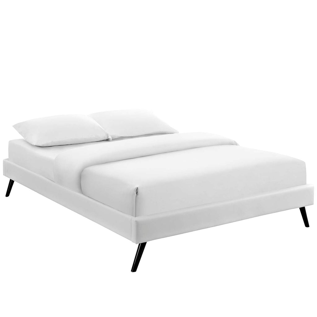 Loryn Vinyl Queen Bed Frame with Round Splayed Legs by Modway