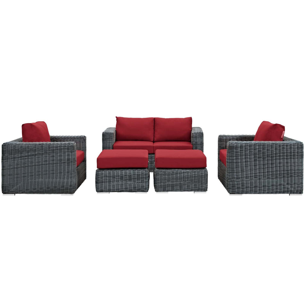 Summon 5 Piece Outdoor Patio Sunbrella¨ Sectional Set by Modway