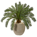29"  Cycas Artificial Plant in Sand Stone Planter